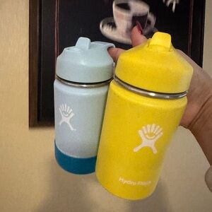 Hydro Flask Yellow and Light Blue Bottles